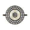 Pendanthalsband kubiska zirkon mässing öga rund formkontakt charm för smycken markeringspendant hänge