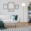 Lâmpadas de chão simples modernas nórdicas led de ouro e lâmpada de vidro quarto luz de moda de moda de sala