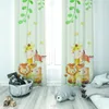 Curtain & Drapes Cute Animal Friends In The Jungle Unisex Baby Kids Room Special Design Canopy Hook Button Blackout Jealous Window
