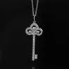 Correntes Chave de prata de jóias finas com colar de diamante 925 Personalidade de moda Sterling Gifes de férias para mulheres presentes
