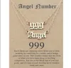 Colar de colar de anjo multicamada Colar de colar em camadas Cartão de desejo 111 222 333 444 555 666 777 888 999 Numerologia Lucky Bff Amizade Jewelry for Women Girls