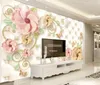 Fonds d'écran stéréoscopique de fleurs en relief 3D de papier peint stéréoscopique pour murs café salon chambre HD imprimer photo photo papier peint écran mural TV Sticker mural 3D