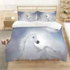 Parure de lit cheval blanc, housse de couette Queen, chambre en coton