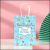 Gift Wrap Handbag Kids Favors Boy Girl Balloon Party Supplies Baby Shower Paper Bags Happy Birthday Cartoon Candy Bag Drop Delivery 2021 Eve