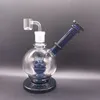 8.5 inch Blue Green Hookahs Glass Water Bong with Thick Base Tire Perc Female 18mm Joint