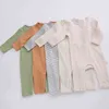 Tuta per bambina per neonati Casual pagliaccetti a righe solide tute primavera nuovo cotone manica lunga vestiti per bambini costumi per ragazzi G220510