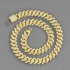 15 مللي متر مايكرو تمهيد الشق الكوبي سلسلة القلائد موضة الهيب هوب كامل مثلج خارج مجوهرات الراين للرجال النساء