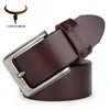 COWATHER cowhide genuine leather belts for men brand Strap male pin buckle vintage jeans belt 100-150 cm long waist 30-52 XF001 220402