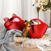 Emballage cadeau créatif en cuir faveur sac Distributions noeud noeud mariage bonbons boîte de demoiselle d'honneur pour la fête d'anniversaire emballage cadeau