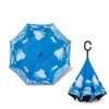 Parapluie inversé coupe-vent pliant double couche pluie inversée parasols à l'envers auto-support bumbershoot avec poignée par mer 50pcs DAW466