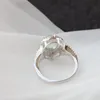 Küme halkaları Lady 925 Sterling Gümüş Yüzük Kakma Doğal Prehnite Moda Gelgit Akışı Yüksek Kalite Mizaç Zil sesi