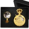 Pocket Uhren Antique Dampfzug LED LED LICHT HEICHE ARABISCHE NUMMER Clock Retro Halskettenkette Geschenke für Männer Frauenpocket