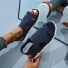 Сандалии 2022 летние европейские и американские женские большой размер дышащих растягивающихся сплетенные плоские повседневные туфли мода