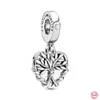 Ciondolo in argento sterling 925 con ciondolo a forma di famiglia, ciondolo con perline mamma figlio, albero della felicità, adatto per braccialetti con ciondoli Pandora, accessori per gioielli fai da te