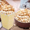 Embrulho de presente 6/12pcs Gold Silver Popcorn Box Stripe Wave Dot Candy Boxes Movie Snack Packaging Wedding Birthday Party Suppliesgift GiftGift