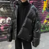 Men's Down & Parkas Faux Leather Winter Men's PU Padded Jacket Coat Thick Warm Parka Coats Streetwear Fashion Bread MenMen's