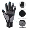 Gants de cyclisme Santic hommes résistant au froid noir Gel respirant doigt complet avec fonction tactile antichoc garder au chaud gants de vélo de SportCyclisme