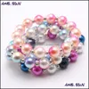 Bracelets à brins de perles, bijoux à la mode, arc-en-ciel, perles pour enfants, filles, perles acryliques colorées, cadeaux de fête de dessin animé, livraison directe