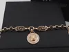 Vrouw Brass Link Chain Armbanden Dikke Chain Bangle hanger Griekenland Meander Patroon Medusa Portret 18K Vergulde Ontwerper Jewelr260T