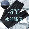Ice Silk Pants Mens Summer Ultrathin Cooling QuickDrying Sports Casual Pants Loose ökar storleken Luftkonditionering byxor 220704