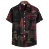 Camisa de impressão vintage Homem Camisas Hombre 2022 Marca de lama de algodão de manga curta Camisa havaiana Hawaiian Men Harajuku Streetwear camisas casuais L220704