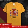 Reino da Espanha Espanha Espana Camiseta Camista Custom Jersey Fãs DIY Número High Street Fashion Loose Casual Camiseta 220616