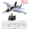 Militär F A 18E Super Strike Hornet Fighter Plane Building Blocks War Bricks Classic Model Educational Kids Moc Toys 220715
