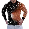 Polos Męskie Lekkie koszule dla mężczyzn MENS Fashion Casual Sports Abstract Abstract Digital Button Button Mankiet Długie rękaw
