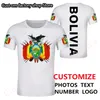 Bolivien DIY kostenlose benutzerdefinierte Flagge Chuquisaca Brief Druck T-Shirt Jugend Fußball Sport Jersey Großhandel Harajuku Top 220620