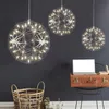 Hanglampen modern vuurwerk vonk ball led lights roestvrijstalen verlichtingsarmaturen hangen voor woonkamer El Hall Home Decorpendant