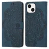 Datura – étui portefeuille en cuir à fleurs, étui à rabat pour iphone 13 pro 12 mini 11 X XR XS MAX 7/8, fente pour carte d'identité, support Mandala