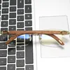 Rimless Frame Men Men Women Mashing Sunglasses Wooden Leg Metal Frame with Pantical Mirror Square Square Vintage Retro Gold Clear Clear Classes Blue Light Glocking