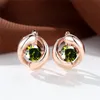 Hoop & Huggie Dainty Small Round Stone Earrings Rose Gold Color Engagement Multicolor Crystal Birthstone For Women GiftHoop Kirs22