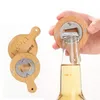 Creativo apribottiglie in legno di bambù con manico sottobicchiere magnete per frigorifero decorazione apri birra utensili da cucina