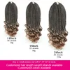 Balas de caixa 3s Braids Brochet Braiding Hair Extensions com extremidades onduladas ombre Balas de deusa sintética com as tranças de crochê de final encaracolado 22strands