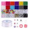 Andere platte acryl Engelse letter puzzel kralendoos voor doe-het-zelf armband sieraden maken accessoires Plastic alfabet glazen rocailles setAndere Edw