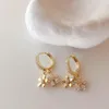 Hoop & Huggie Micro Pave Zirconia Flower Earrings For Women Korean Style Delicate Jewelry WholesaleHoop