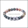 Bracelets de charme amantes homens homens hematita artesanal 8mm Buda Buda Indian Agate Stone Bracelets Summer Mulheres Jóias Presente Drop De Carshop2006 DHT2X