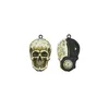 Creative Skull Pendant Necklace Stainless Steel Folding Knife Keychains Outdoor Survival Tool Multifunctional Fruit Knife With Chain