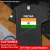 Indien Land Flagge T-shirt DIY Benutzerdefinierte Jersey Fans Name Nummer Marke Baumwolle T-shirts Männer Frauen Lose Beiläufige Sport T-shirt 220616gx