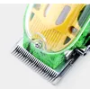 Şeffaf profesyonel saç kesme makinesi için elektrikli tıraş makinesi erkekler çelik kafa tıraş makinesi saç düzeltici ile ambalaj