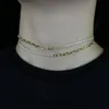 Chokers Delikatne pół papieru łańcucha klipów 2 mm cz tenis choker naszyjnik dla kobiet dziewczęta uroki 18k biżuteria ślubna