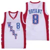 Man basketball jerseys 8 film uniform zwart wit geel blauw paars team kleur hiphop ademende hiphop sport borduurwerk en naaien puur katoen uitstekend