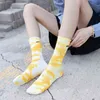 2022 Nieuwe Tie Dye Socks Dames Lange Tube Sport Trend Ins Heren Socks Pure Cotton Couple Middle Tube Hook 7B