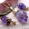 Natural Amethyst Pendant Necklace Crystal Cluster Rough Stone Jewelry Healing Crystal Wholesale