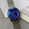 Orologio di alta qualità AAA Moda di lusso in acciaio inossidabile con lunetta blu in metallo 1884 Orologio da uomo nuovo con movimento sportivo al quarzo