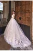 Luxe une ligne Robe De mariée 2022 col en v dentelle Satin manches longues Illusion dos robes De mariée Robe Mariage Vestidos De Noiva