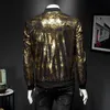 Männer Jacken Luxus Schwarz Gold Druck Party Jacke Outfit Club Bar Mantel Männer Casaca Hombre 2022 Frühling Jacquard Bomber Kleidung