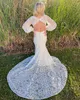 Robes de mariée Boho 2023 robes de mariée en dentelle sirène chapelle jardin château image réelle ivoire blanc mariée inspiration vibes col en V profond manches bouffantes dos nu plage