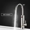 Electric Water Heater Tap Instant Hot Water Heater Stainless Steel 360 Degree Rotation Kitchen Faucet with Temperature Display T200424